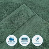 Chevron Zero Twist Solid and Jacquard Soft Cotton Washcloth Set of 12 - Face Towel by Superior