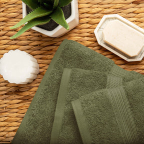 Egyptian Cotton Pile Heavyweight 6 Piece Towel Set - ForestGreen