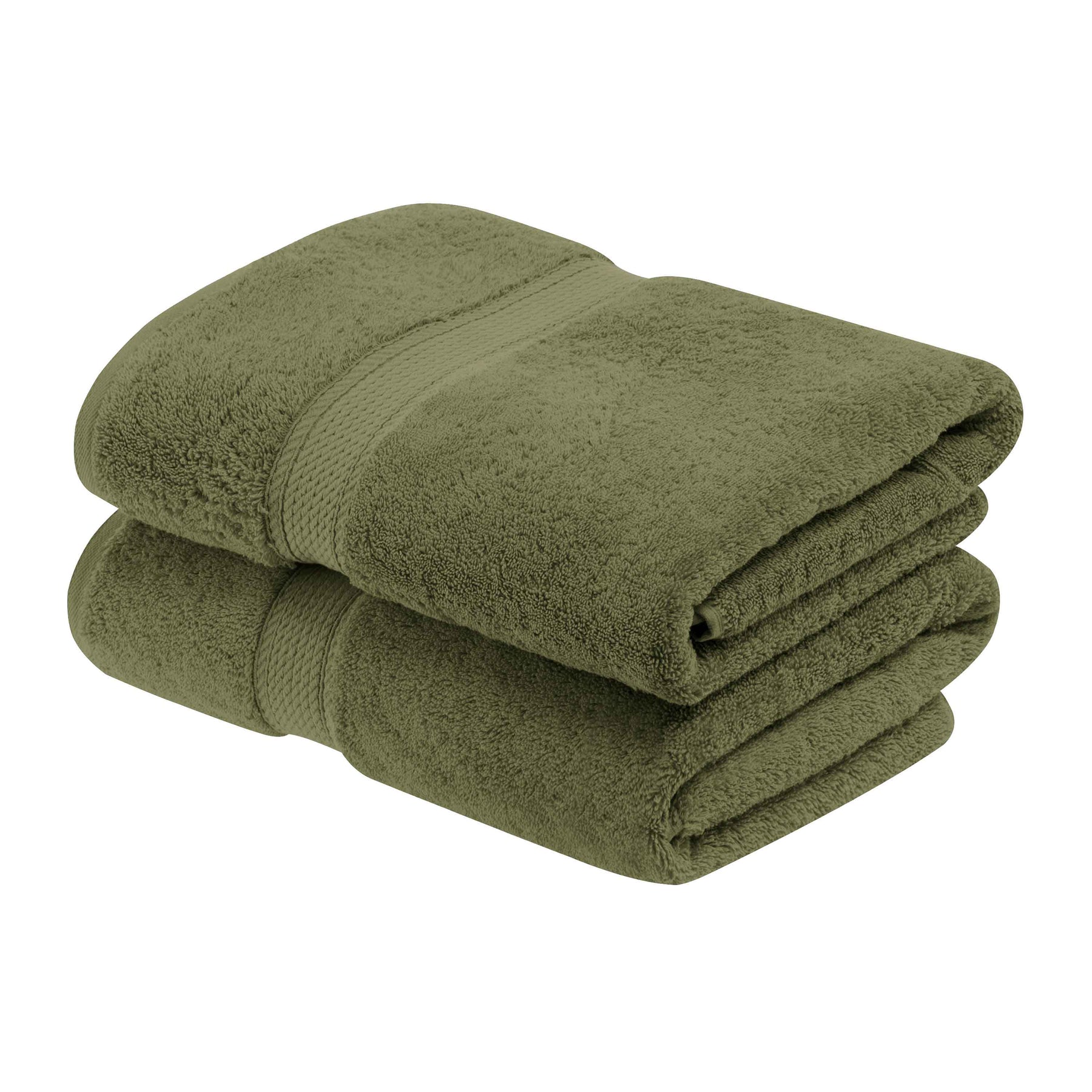 Egyptian Cotton Pile Heavyweight 2 Piece Bath Towel Set - ForestGreen