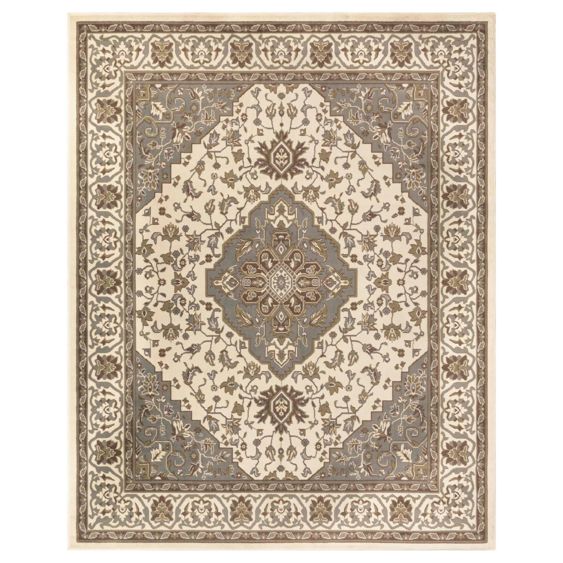 Glendale Traditional Floral Medallion Indoor Area Rug or Runner Rug - Green