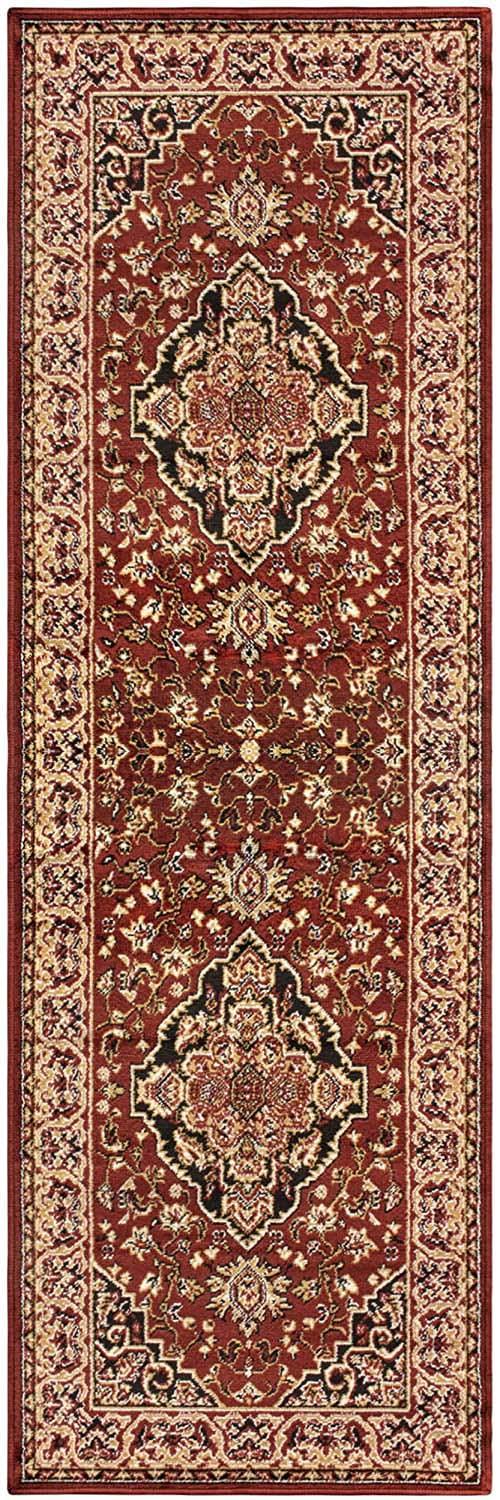 Glendale Traditional Floral Medallion Indoor Area Rug or Runner Rug - Red