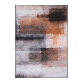 Goa Abstract Patchwork Washable Indoor Area Rug or Runner - Rust