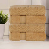 Chevron Zero Twist Solid and Jacquard Soft Cotton Hand Towel Set of 6 - Hand Towel by Superior