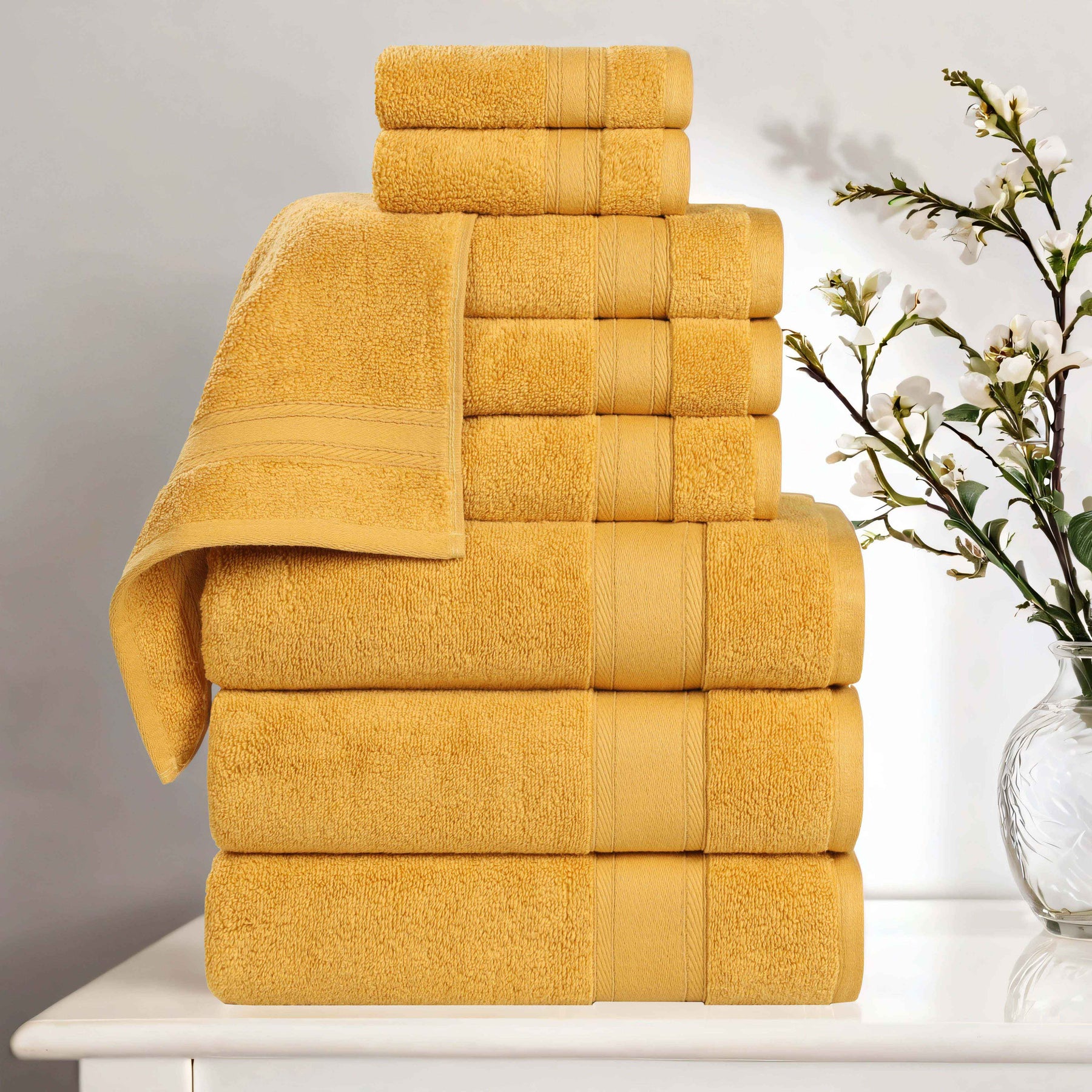 Belmont Zero Twist Cotton Medium Weight 9 Piece Towel Set