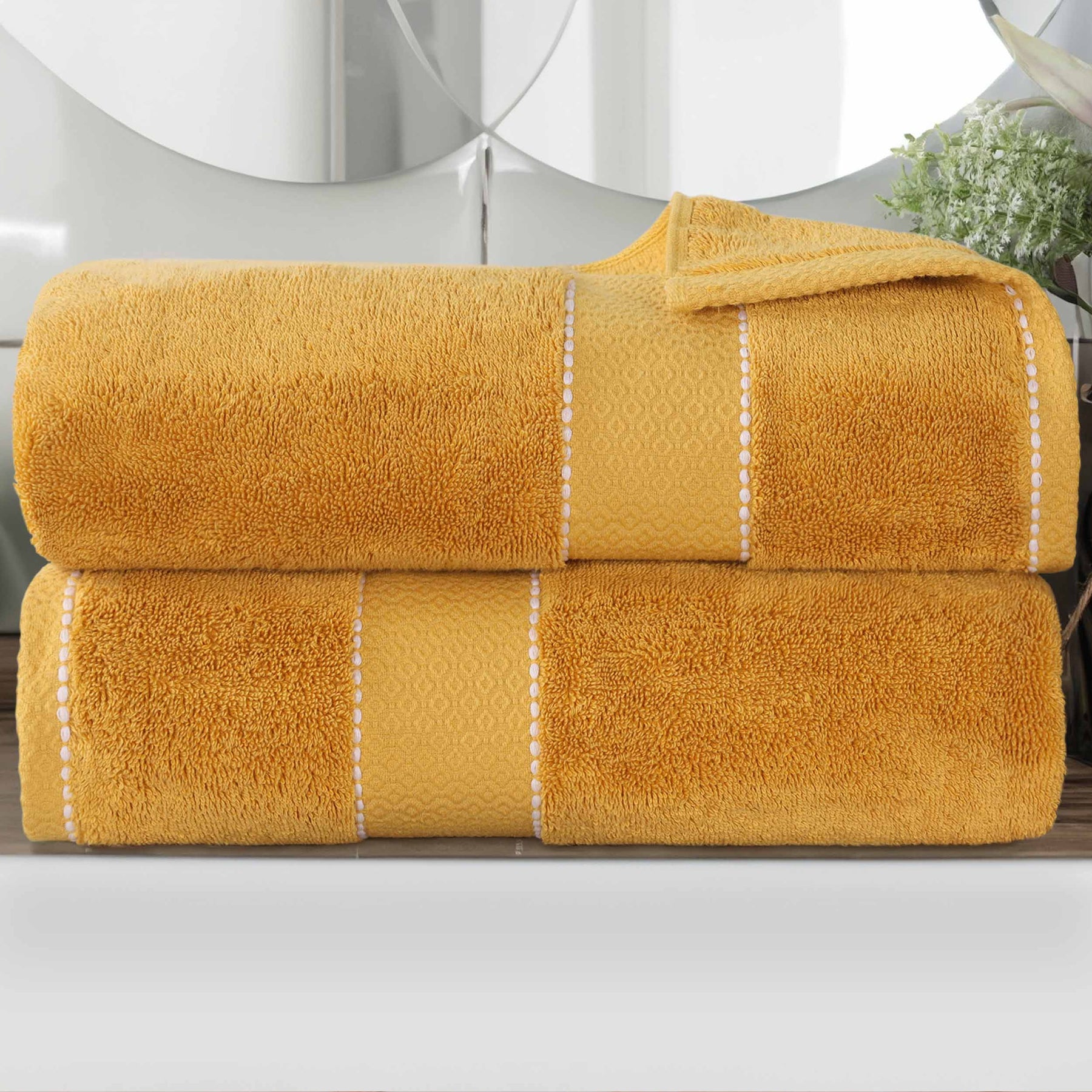 Niles Egyptian Giza Cotton Plush Thick Absorbent Bath Sheet Set of 2