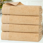 Honeycomb Textured Waffle Border Cotton Bath Towels, Set of 4 - Bath Towel by Superior