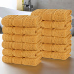 Napa Zero Twist Cotton Solid Waffle Face Towel Washcloth Set of 12 - Towel Set by Superior