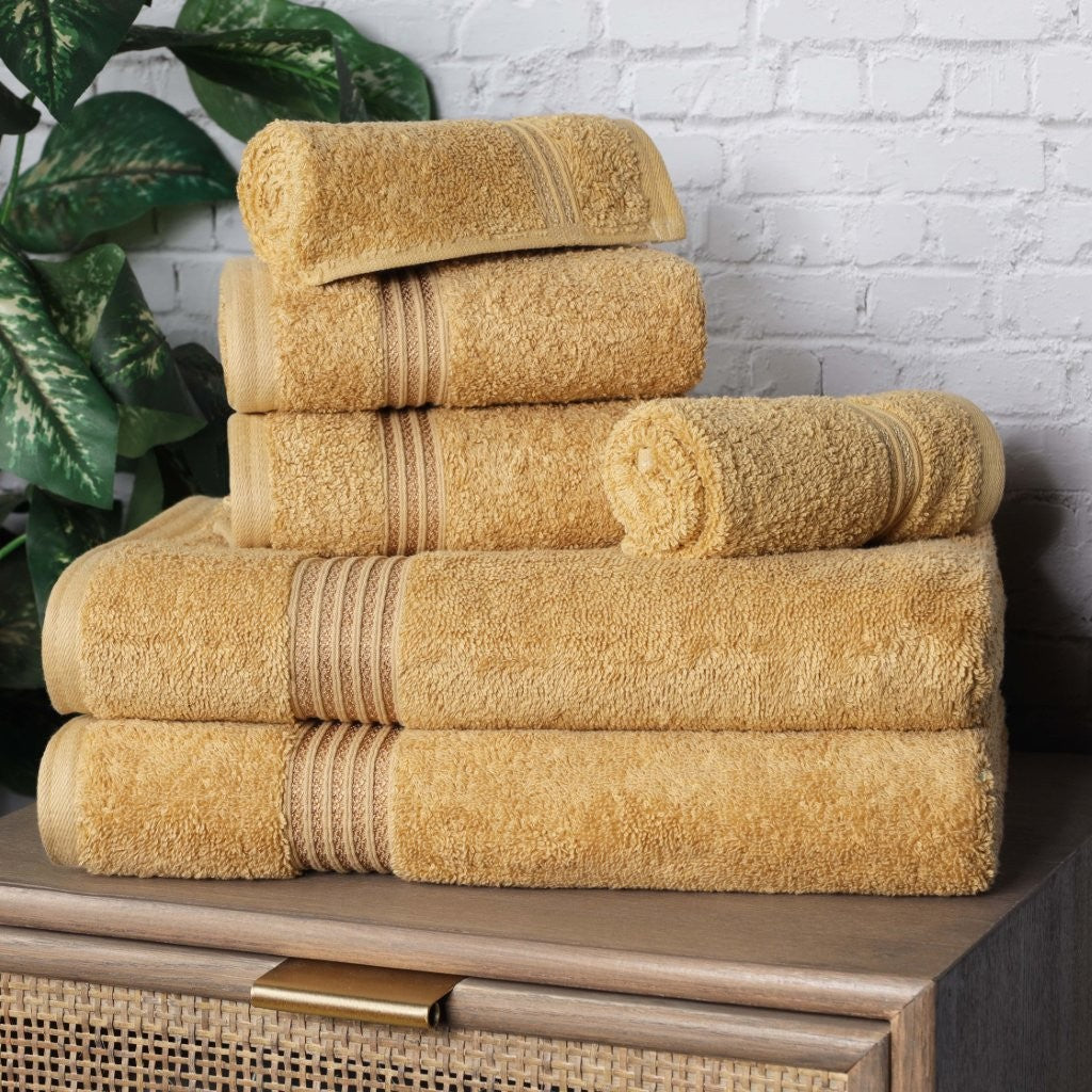 Heritage Egyptian Cotton Plush Absorbent Luxury 6 Piece Towel Set