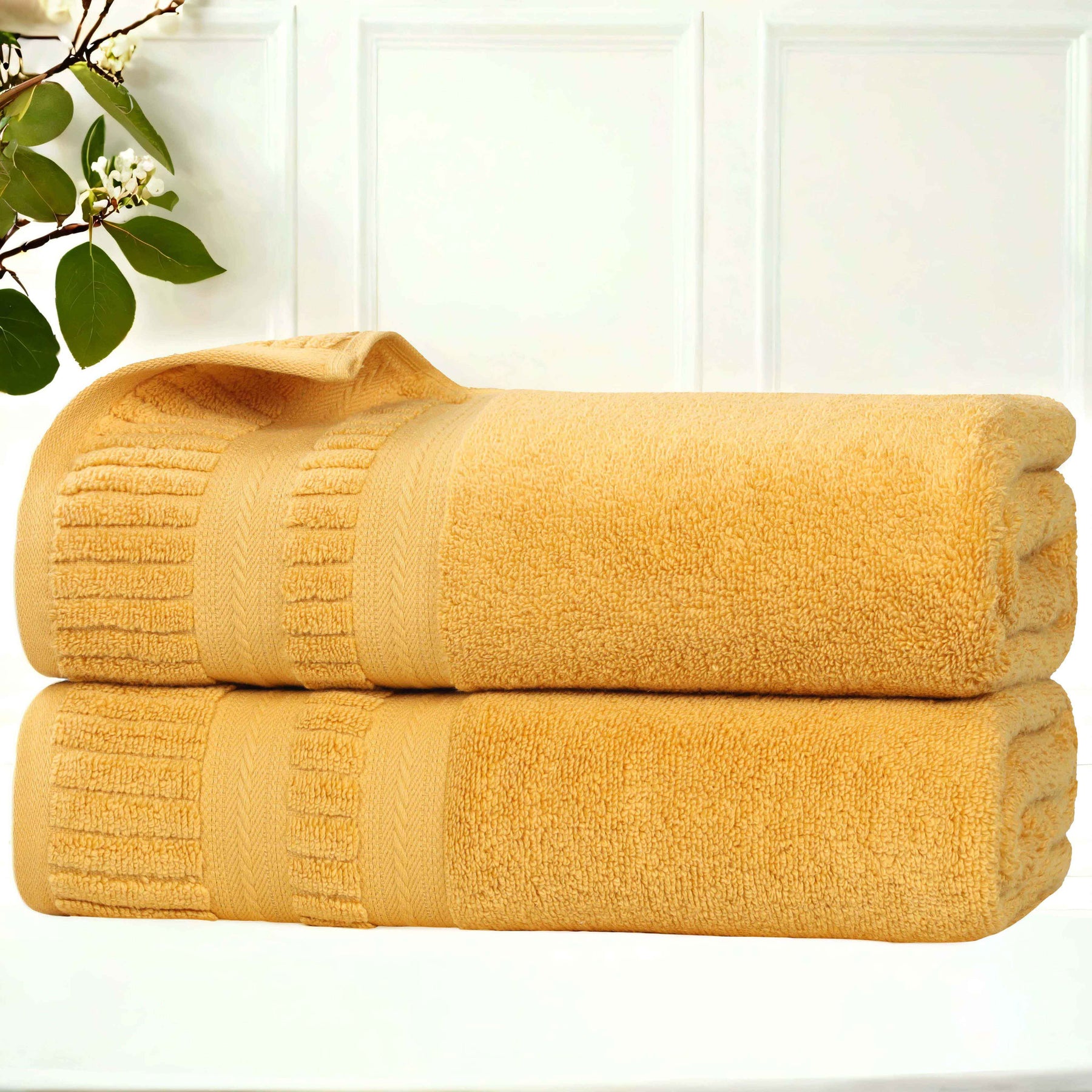 Venice Zero Twist Cotton Medium Weight Soft Bath Towels, Set of 2