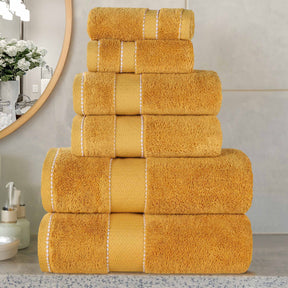 Niles Egyptian Giza Cotton Plush Heavyweight Soft 6 Piece Towel Set - Gold