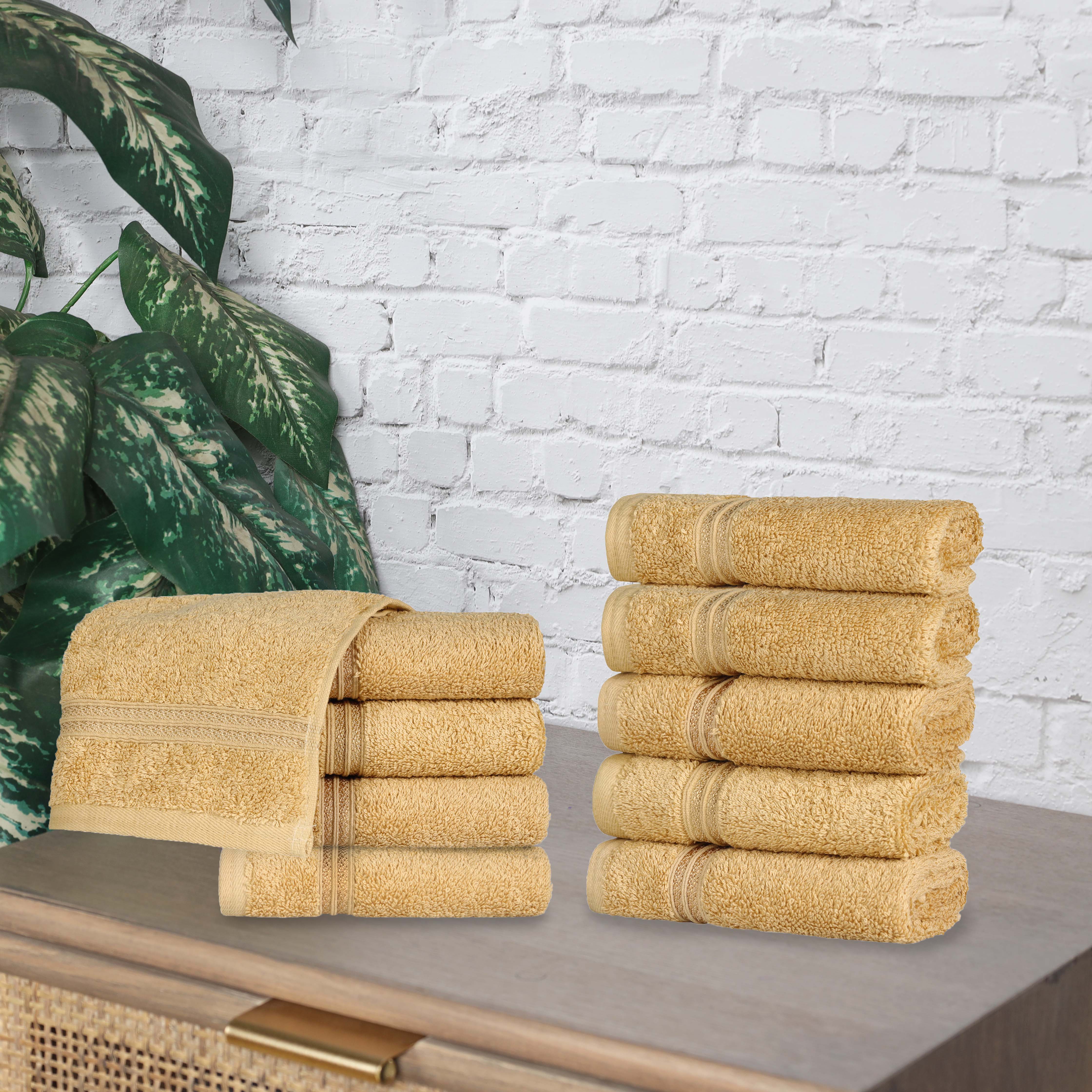 Heritage Egyptian Cotton Plush Absorbent Luxury Face Towel Set of 10 - Face Towel by Superior