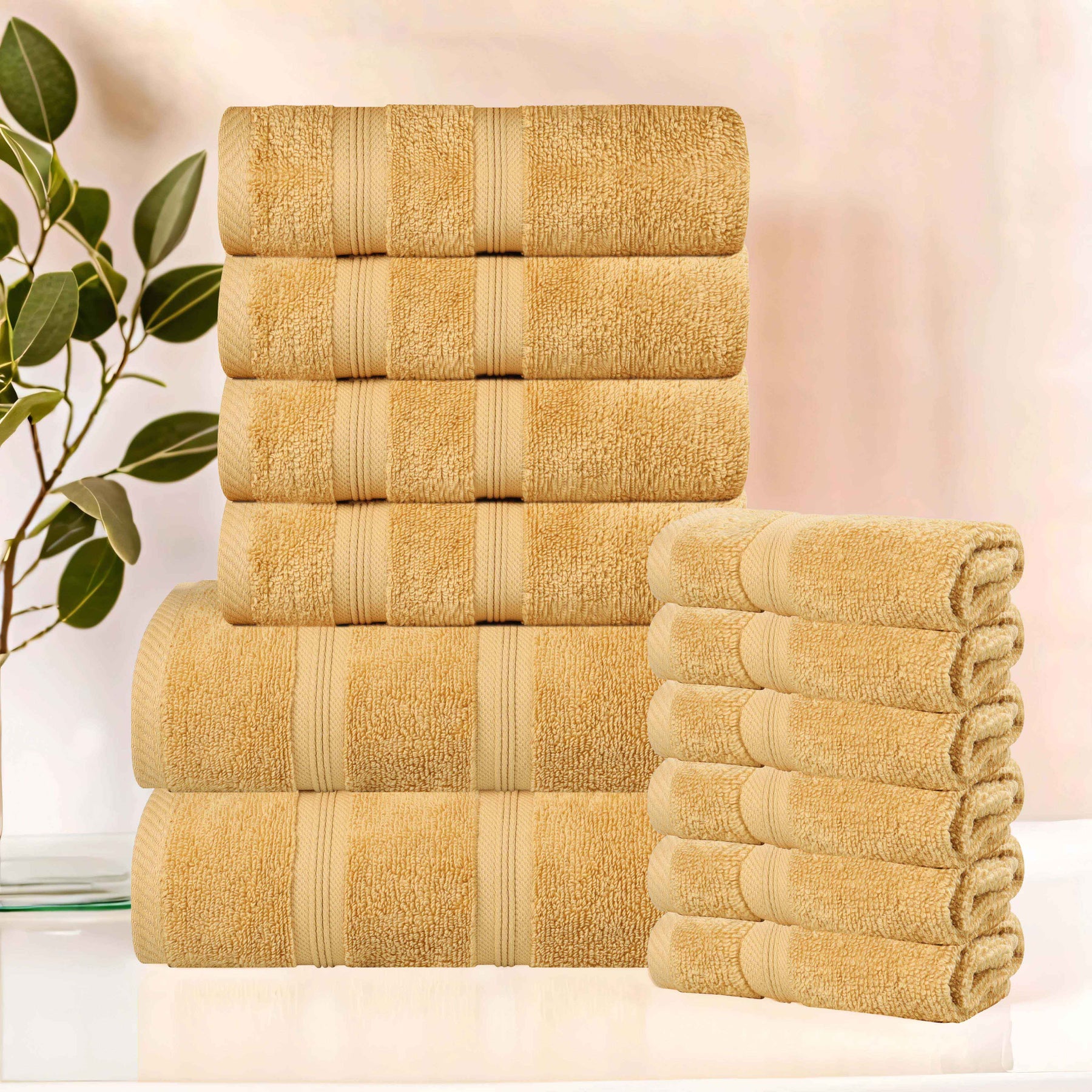 Smart Dry Zero Twist Cotton Medium Weight 12 Piece Assorted Towel Set