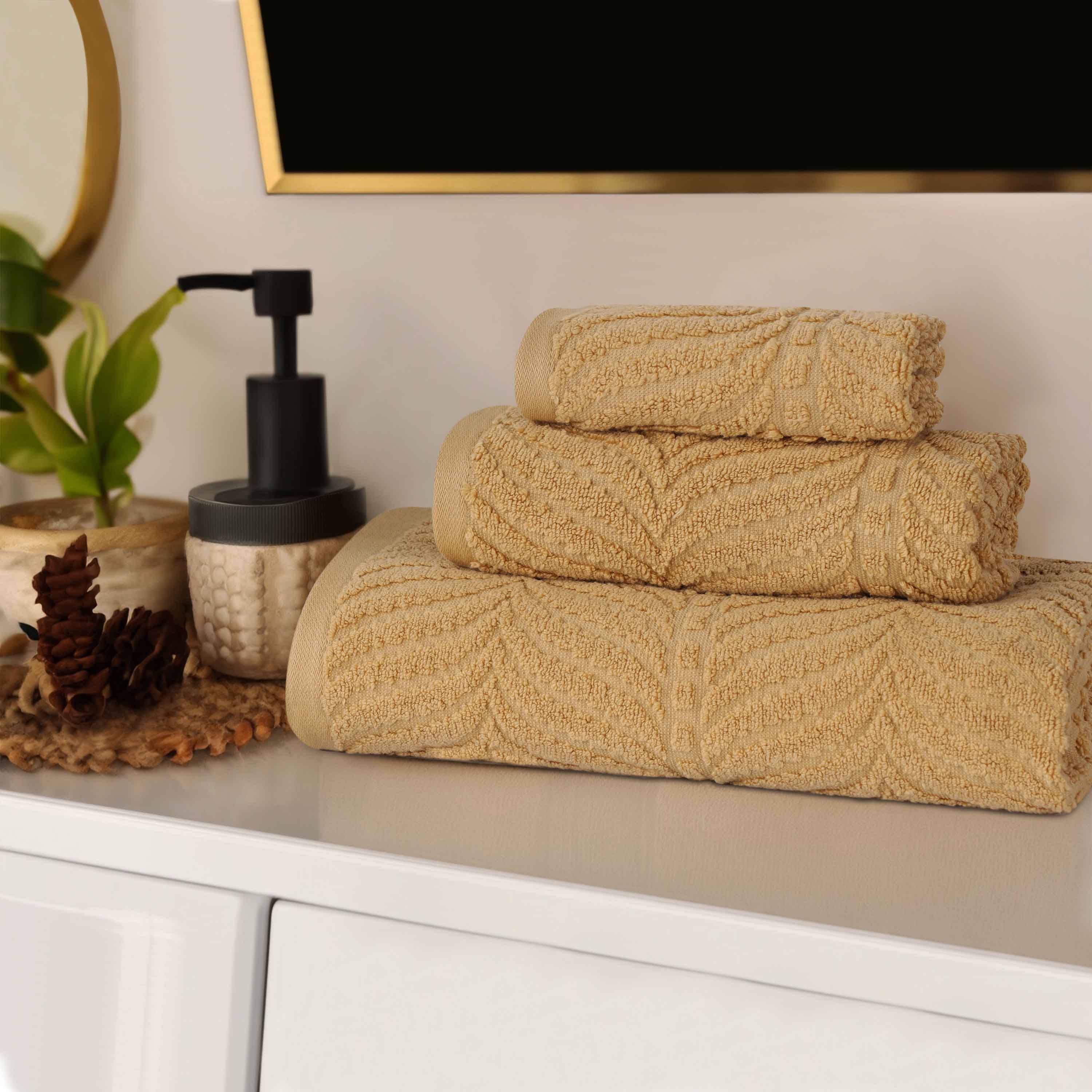 Chevron Zero Twist Jaquard Cotton 3 Piece Bathroom Towel Set - Towel Set by Superior