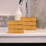 Napa Zero Twist Cotton Solid Waffle Honeycomb Hand Towel Set of 6 - Towel Set by Superior