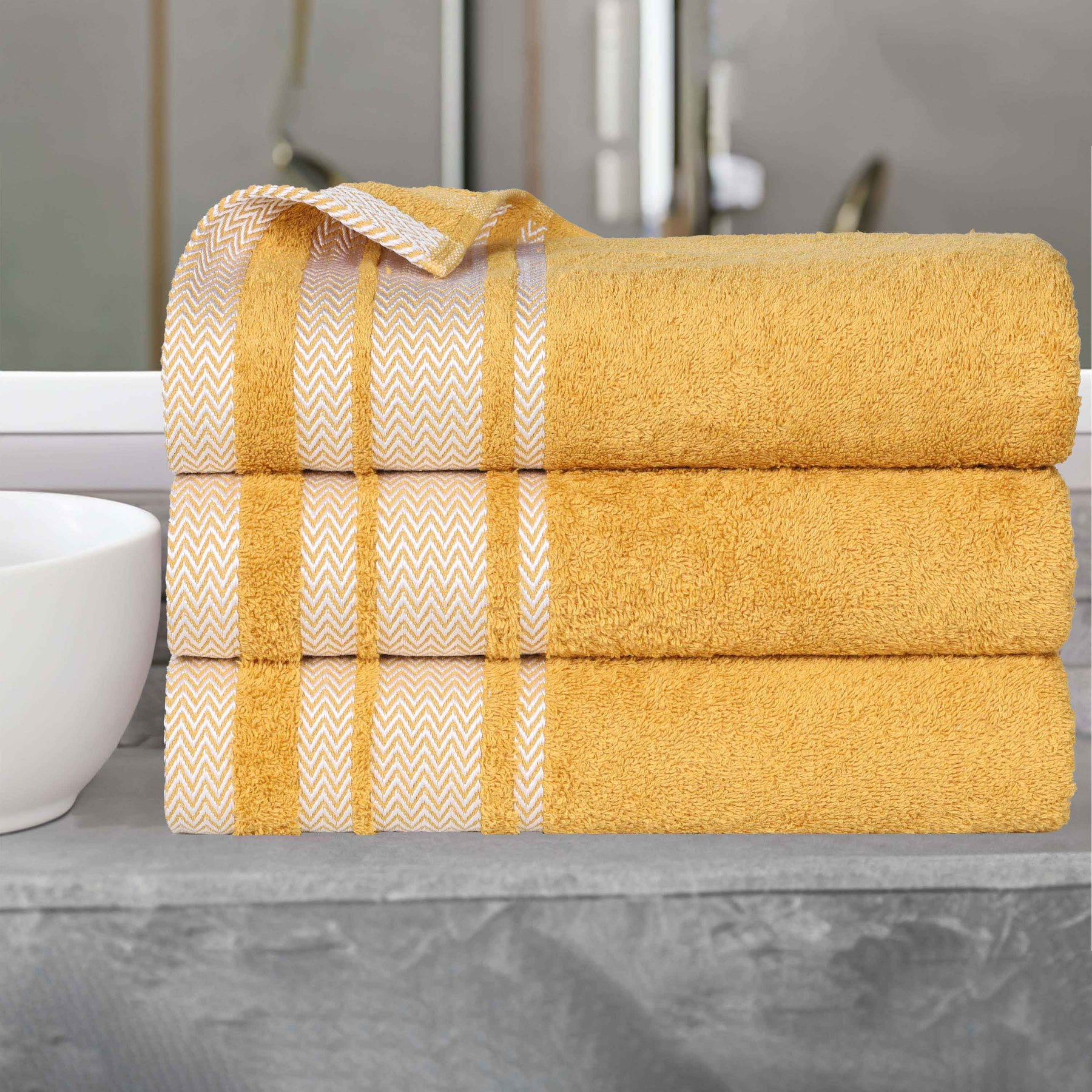 Hays Cotton Medium Weight Ultra-Soft Bath Towel Set of 3