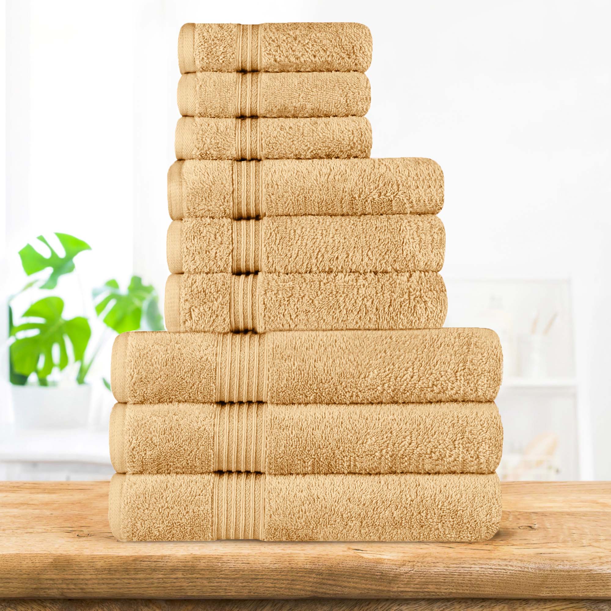 Heritage Egyptian Cotton Plush Absorbent Luxury 9 Piece Towel Set - Towel Set by Superior