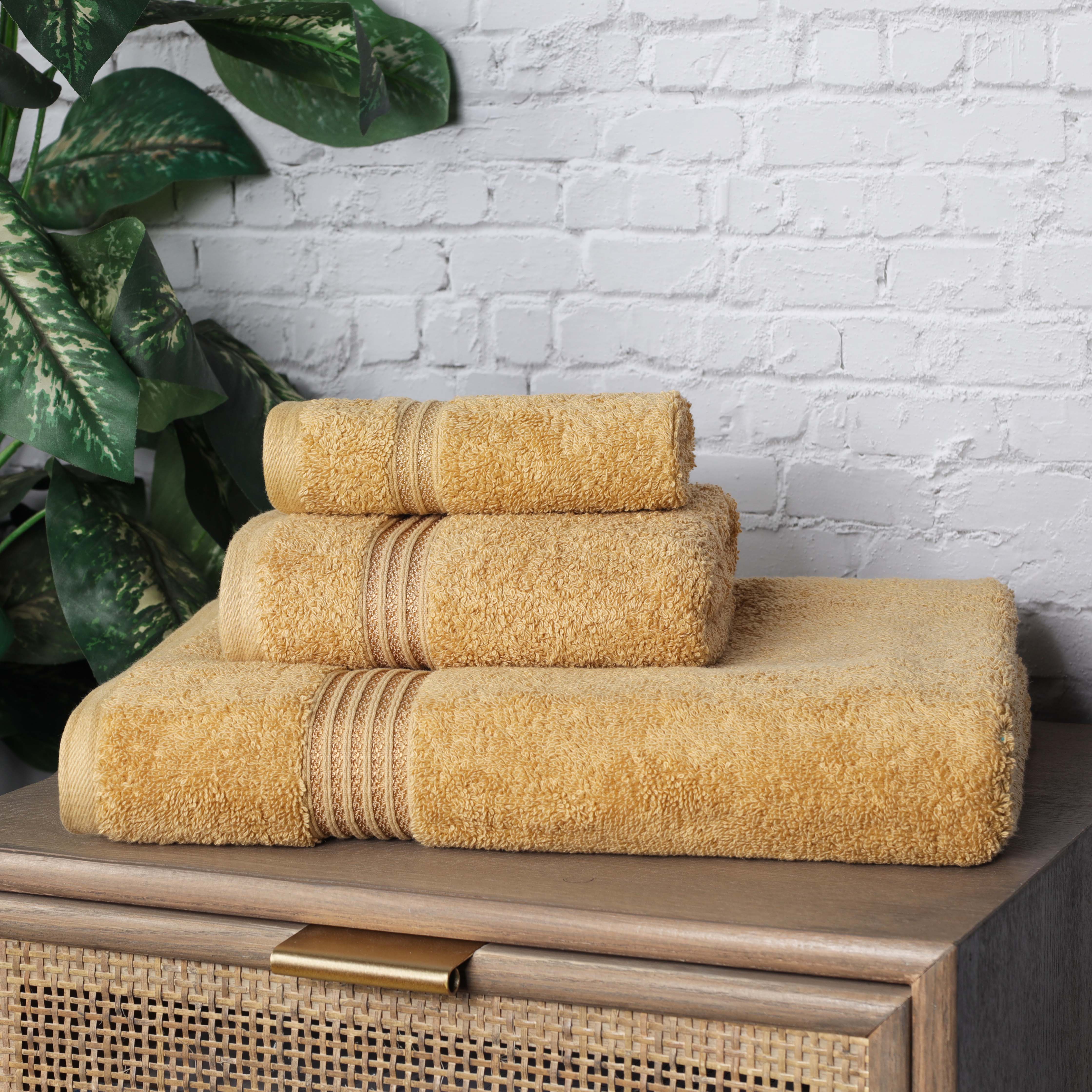 Heritage Egyptian Cotton Plush 3 Piece Absorbent Luxury Towel Set - Towel Set by Superior