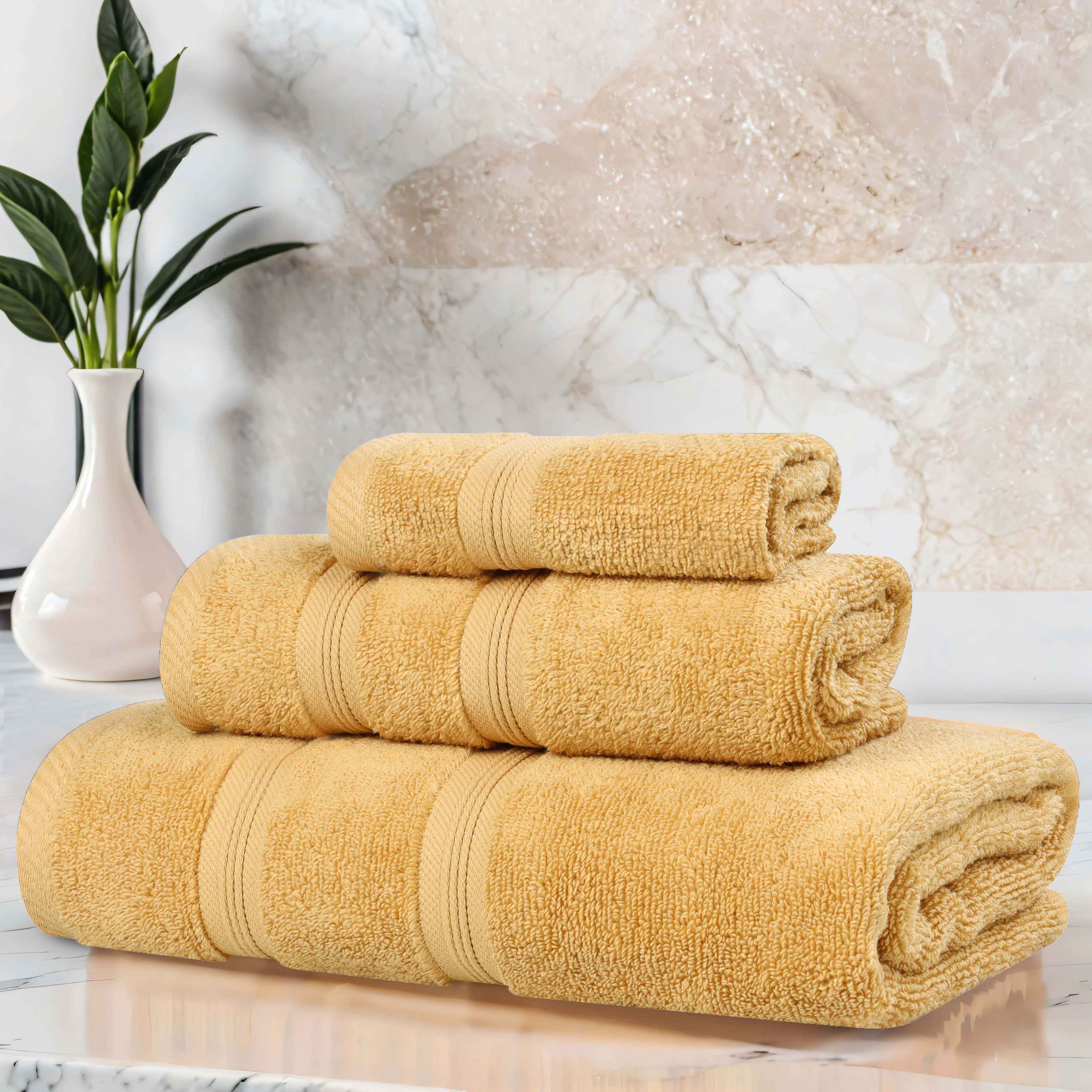 Smart Dry Zero Twist Cotton Medium Weight 3 Piece Assorted Towel Set - Towel Set by Superior