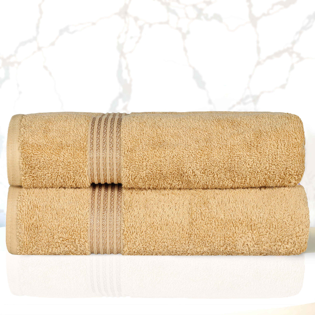 Heritage Egyptian Cotton Plush Absorbent Luxury Bath Towel Set of 2 - Bath Towel by Superior