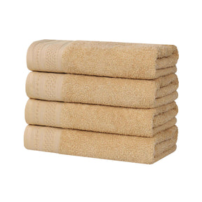 Honeycomb Textured Waffle Border Cotton Hand Towels, Set of 4