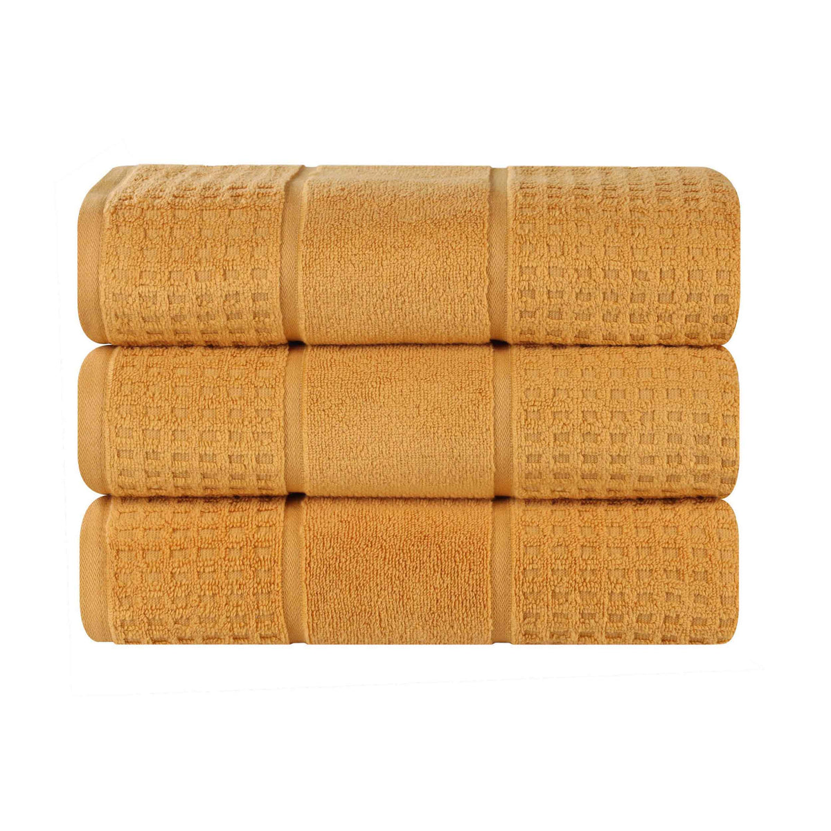 Napa Zero Twist Cotton Solid Waffle Honeycomb Bath Towel Set of 3