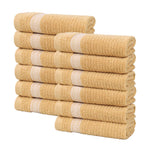 Brea Zero Twist Cotton Ribbed Geometric Border Face Towel Set of 12 - Face Towel by Superior