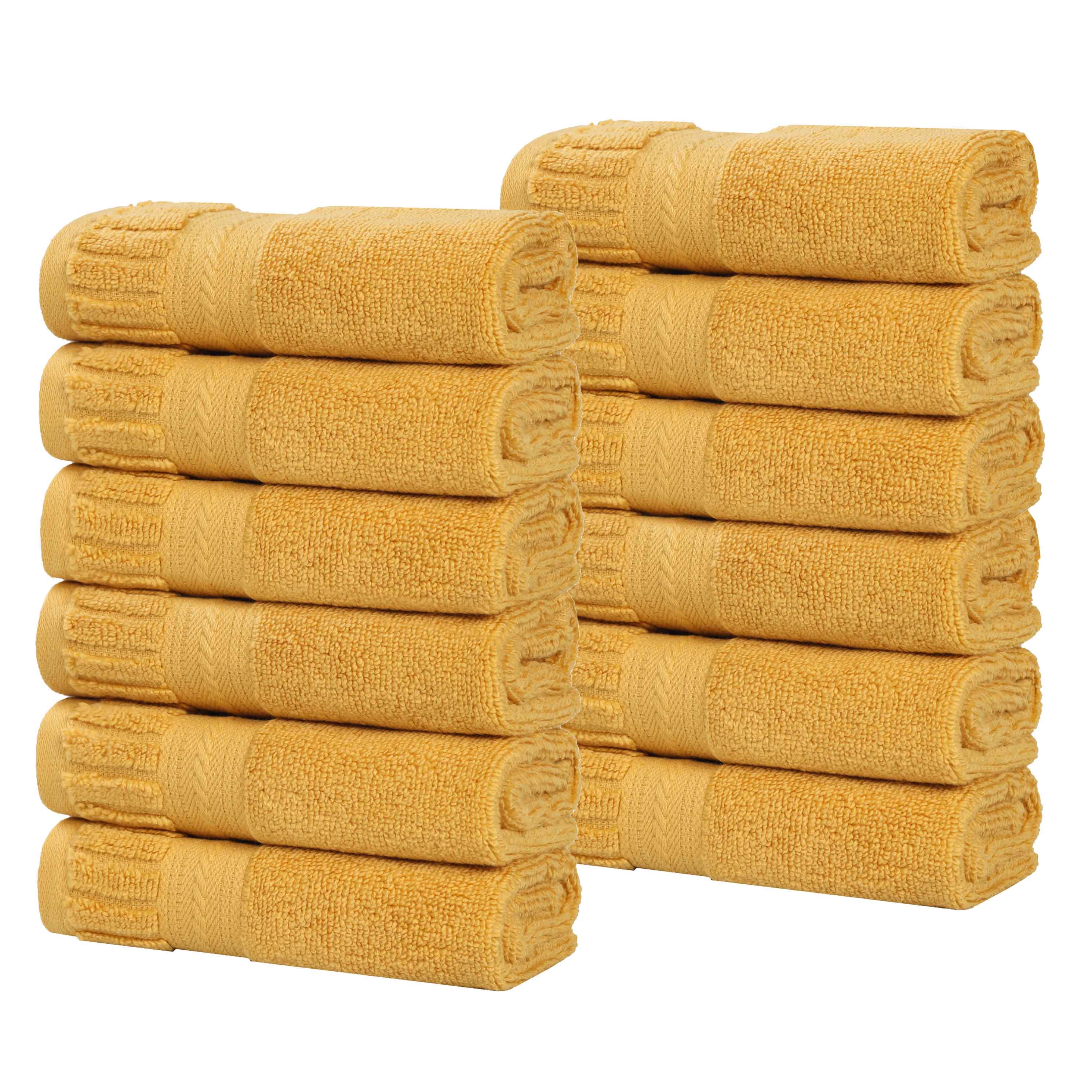 Venice Zero Twist Cotton Medium Weight Face Towels, Set of 12 - Face Towel by Superior