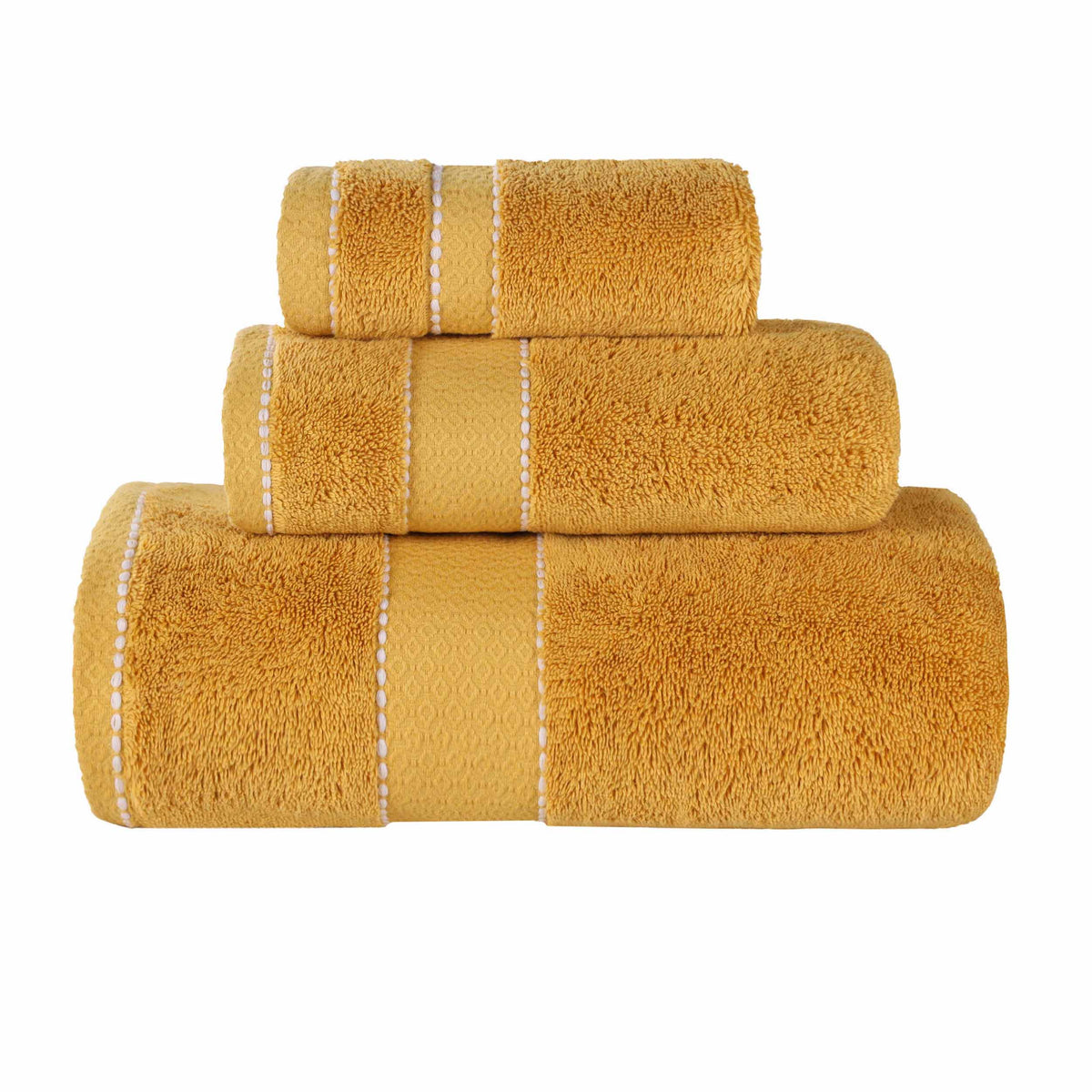 Niles Egyptian Giza Cotton Plush Heavyweight Soft 3 Piece Towel Set - Gold