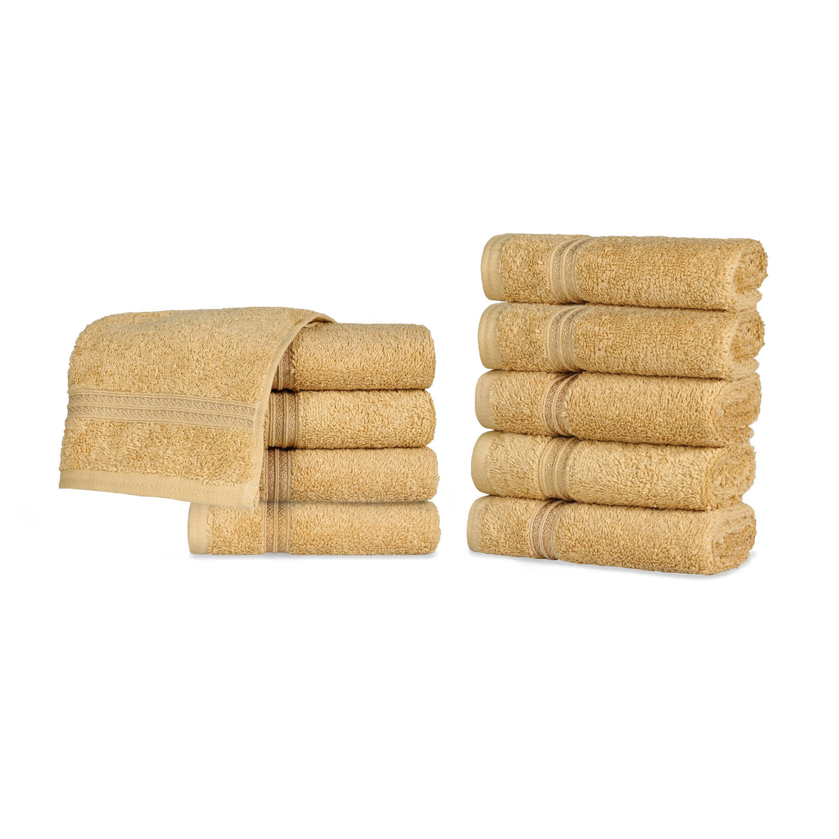 Heritage Egyptian Cotton Plush Absorbent Luxury Face Towel Set of 10