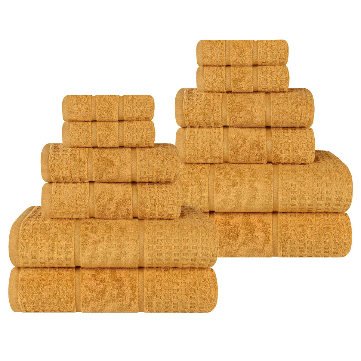 Napa Zero Twist Cotton Solid Waffle Honeycomb 12 Piece Towel Set