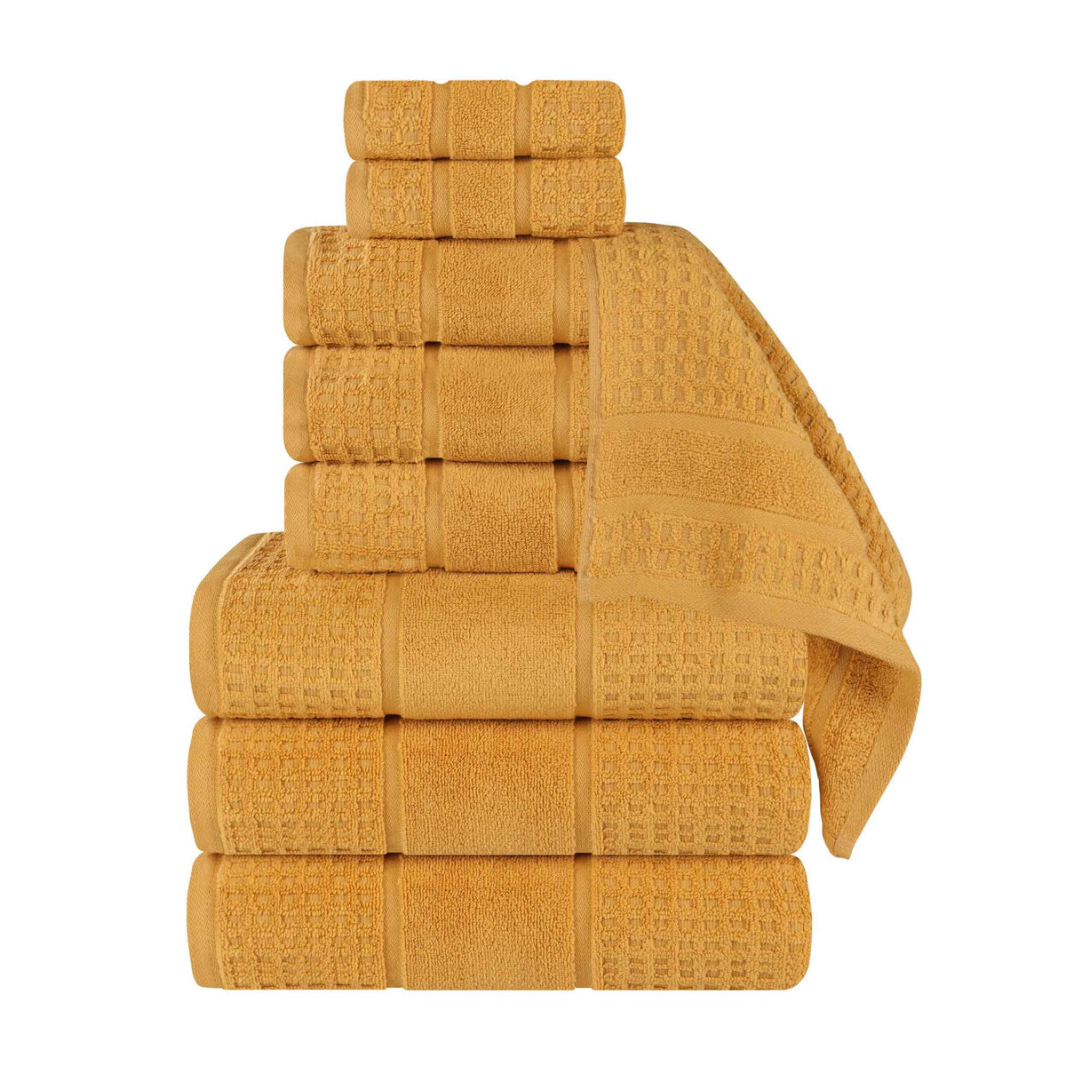 Napa Zero Twist Cotton Solid Waffle Honeycomb 9 Piece Towel Set