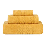 Playa Zero Twist Cotton Solid Waffle Textured 3 Piece Towel Set - Towel Set by Superior