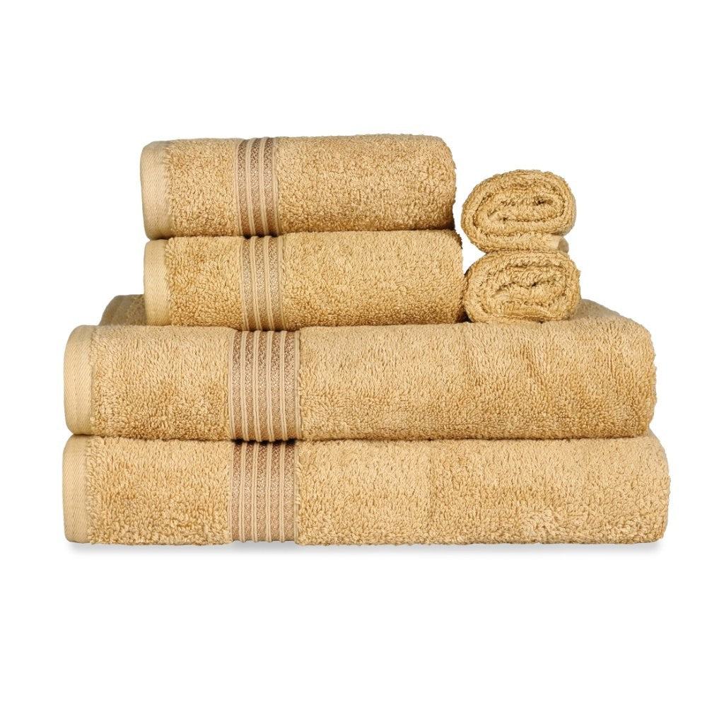 Heritage Egyptian Cotton Plush Absorbent Luxury 6 Piece Towel Set