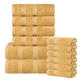 Smart Dry Zero Twist Cotton Medium Weight 12 Piece Assorted Towel Set