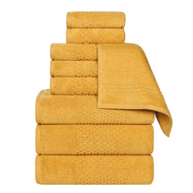 Playa Zero Twist Cotton Solid Waffle Textured 9 Piece Towel Set