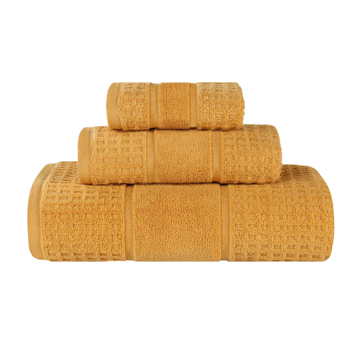 Napa Zero Twist Cotton Solid Waffle Honeycomb 3 Piece Towel Set