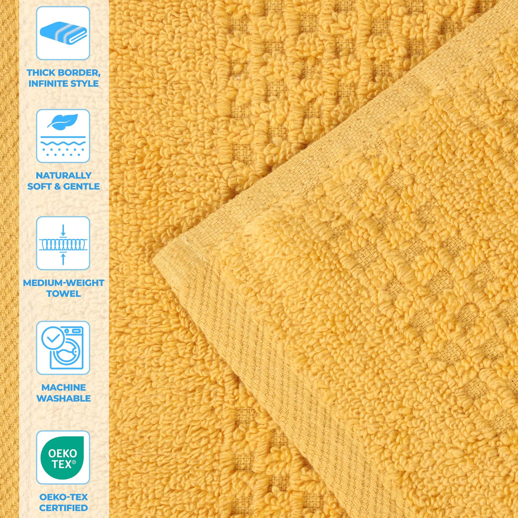 Playa Zero Twist Cotton Solid Waffle Textured Face Towels, Set of 12