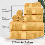 Madison Egyptian Cotton Pile Plush Heavyweight 8 Piece Towel Set - Towel Set by Superior