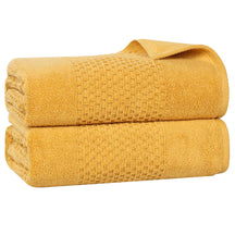 Playa Zero Twist Cotton Solid Waffle Textured Bath Sheets, Set of 2