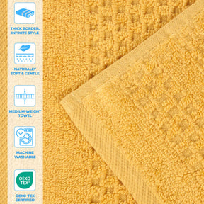 Playa Zero Twist Cotton Solid Waffle Textured Bath Towels, Set of 2