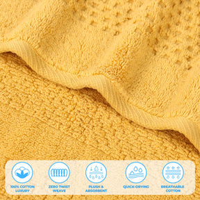 Playa Zero Twist Cotton Solid Waffle Textured 8 Piece Towel Set