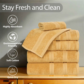 Smart Dry Zero Twist Cotton Medium Weight Face Towels, Set of 12