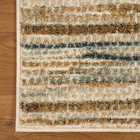 Montouk Pastel Striped Indoor Area Rugs or Runner Rug - Gold