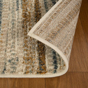 Montouk Pastel Striped Indoor Area Rugs or Runner Rug - Gold