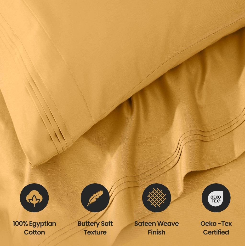 Egyptian Cotton 1000 Thread Count Solid Sheet Set Olympic Queen