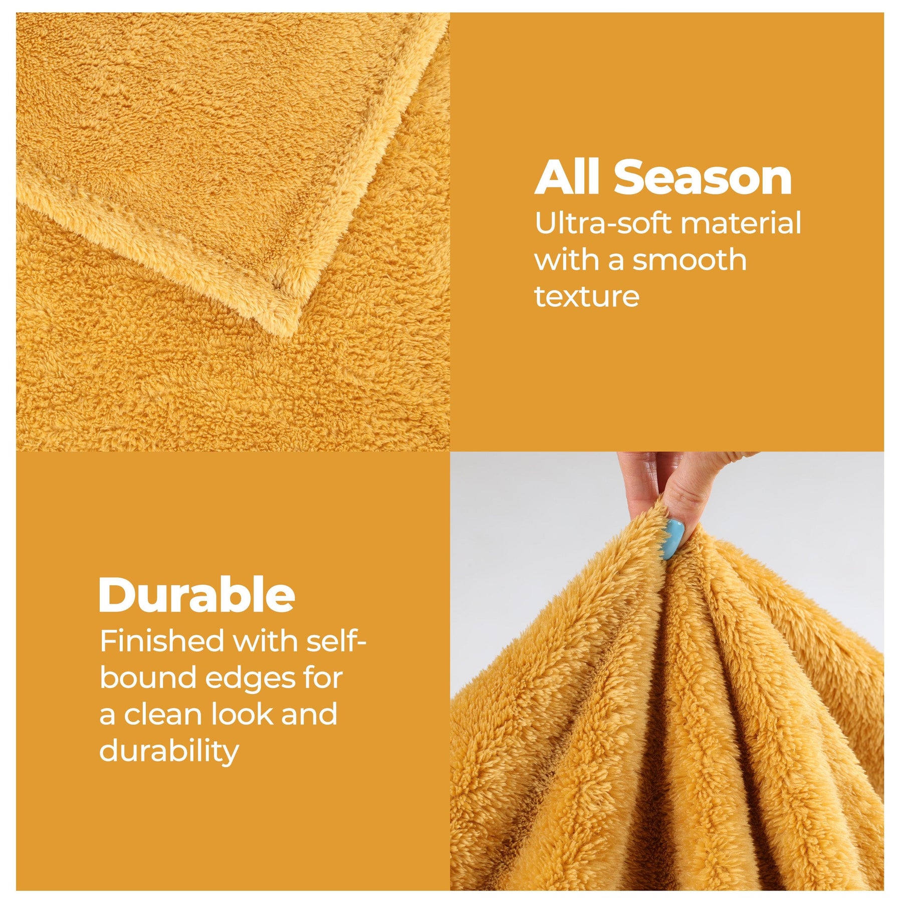 Fleece Plush Medium Weight Fluffy Soft Solid Decorative Blanket - Blanket by Superior - Superior 