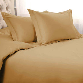 1200 Thread Count Egyptian Solid Cotton Duvet Cover Set - Gold