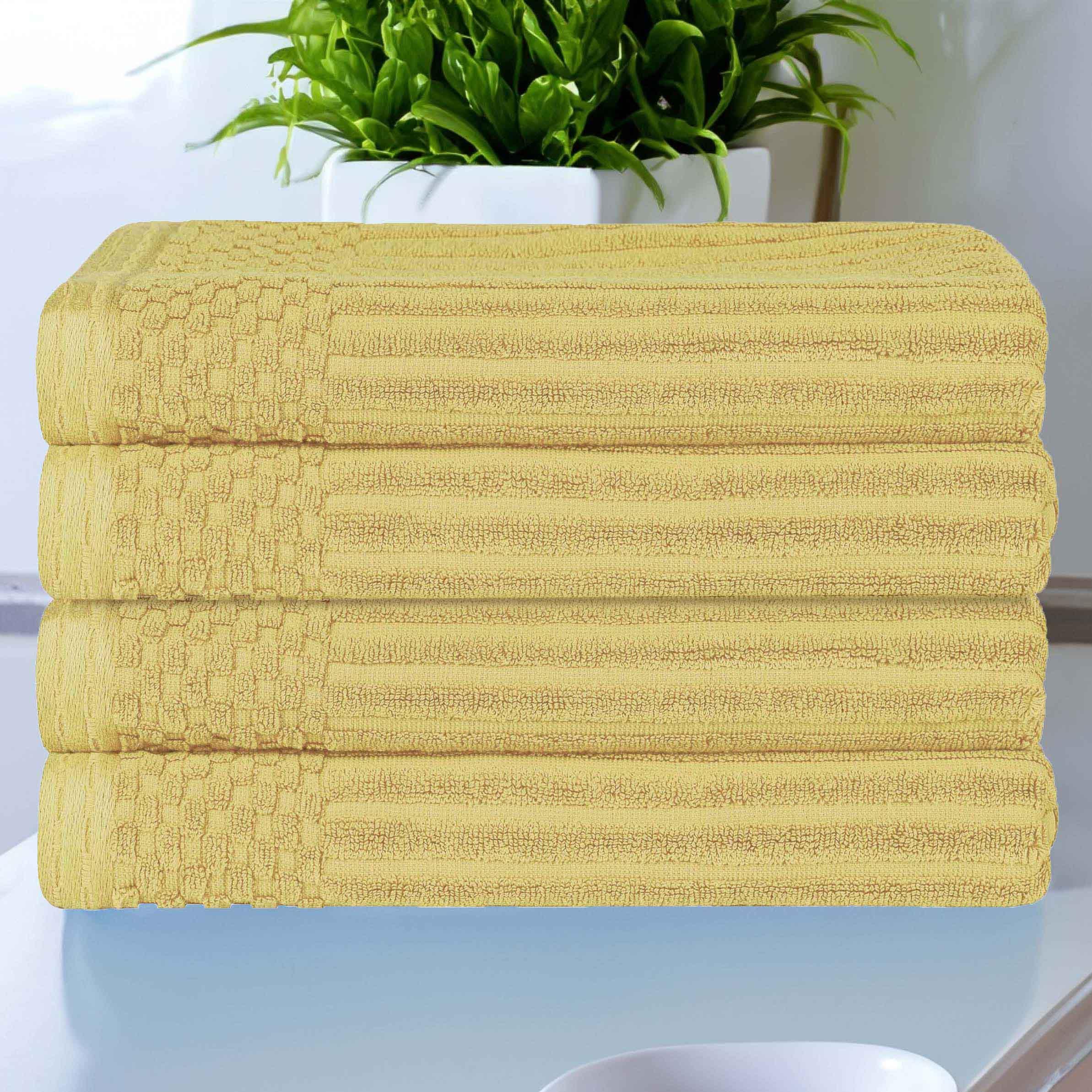 Soho Ribbed Cotton Absorbent Bath Towel Set of 4 - Bath Towel by Superior