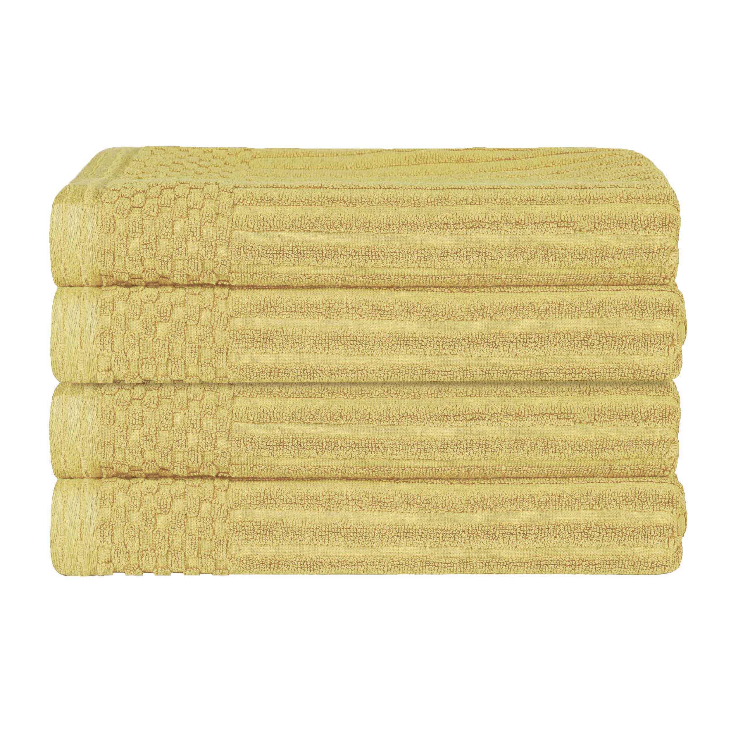 Soho Ribbed Cotton Absorbent Bath Towel Set of 4 - Bath Towel by Superior