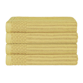 Soho Ribbed Cotton Absorbent Bath Towel Set of 4 - Bath Towel by Superior - Superior 